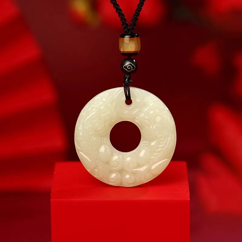 BYTHERE Hetian Jade Necklaces Pale Greenish White Jade Unisex-3