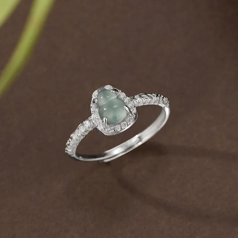 BYTHERE Glutinous Jade Rings Women's-3