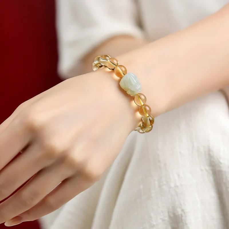 BYTHERE Hetian Jade Bracelets Pale Greenish White Jade Unisex-3
