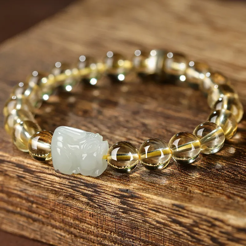 BYTHERE Hetian Jade Bracelets Pale Greenish White Jade Unisex-5