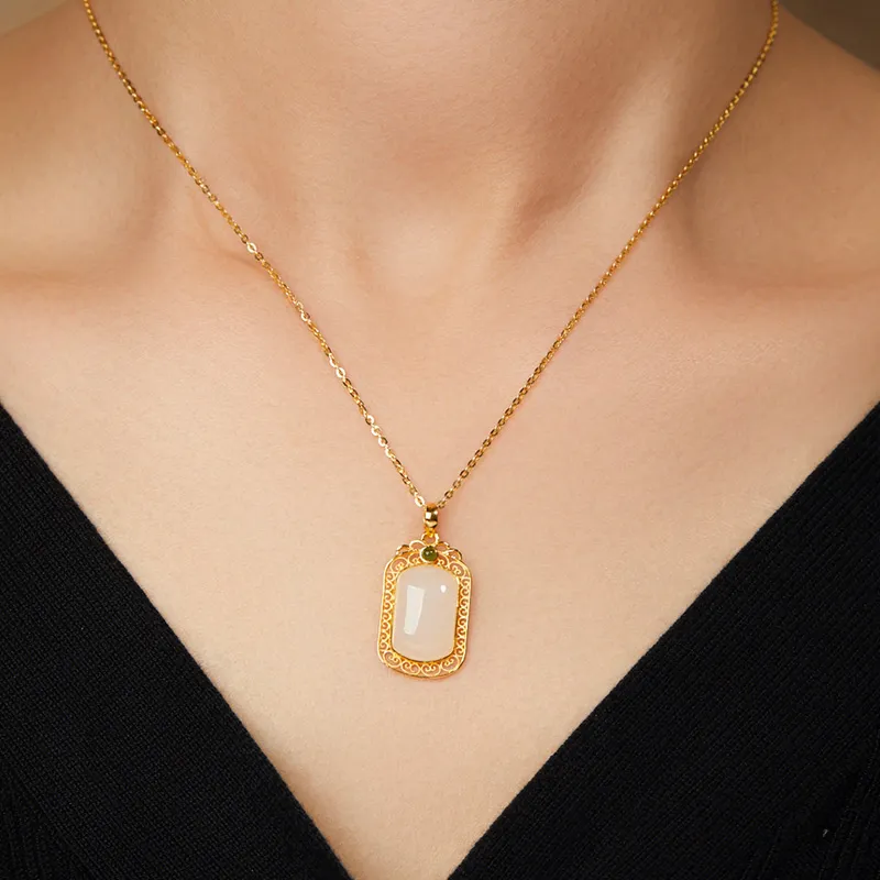 BYTHERE Hetian Jade Pendants Women's White Jade-1