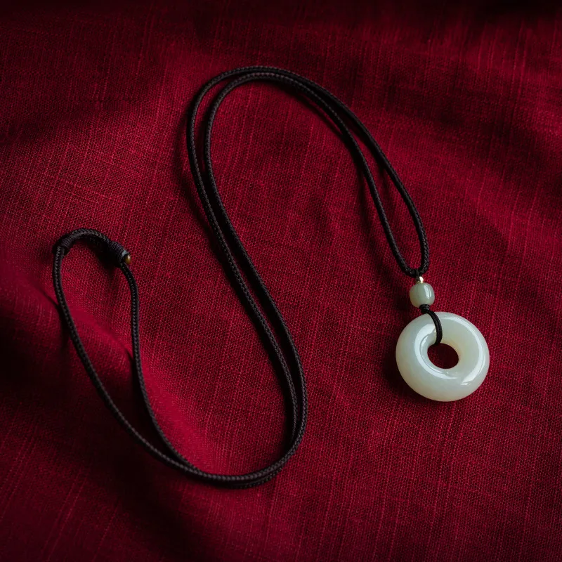 BYTHERE Hetian Jade Necklaces Pale Greenish White Jade Unisex-2