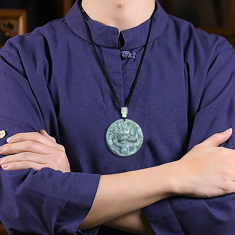 BYTHERE Glutinous Jade Jadeite Necklaces Unisex-5