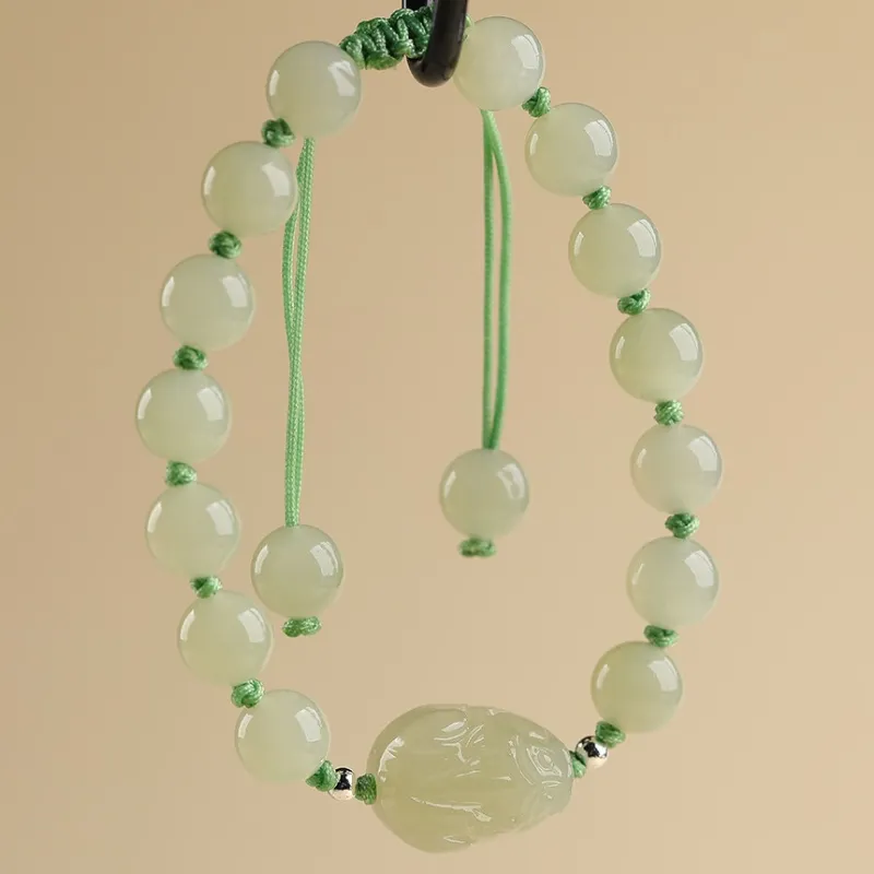 BYTHERE Hetian Jade Bracelets Pale Greenish White Jade Women's-2
