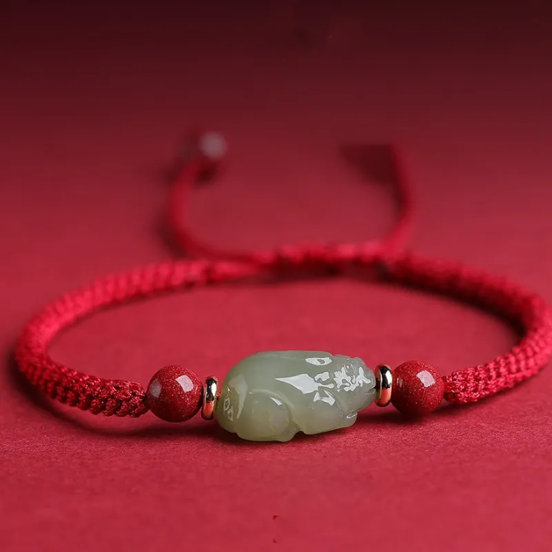 BYTHERE Hetian Jade Bracelets Pale Greenish White Jade Unisex-1