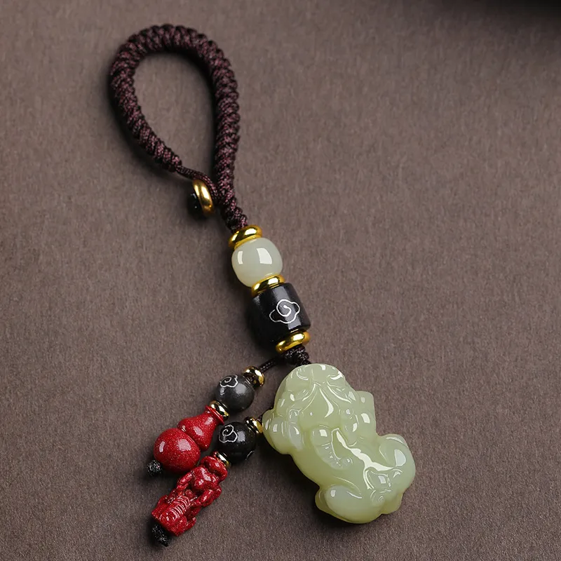 BYTHERE Keychains Pale Greenish White Jade Unisex-5