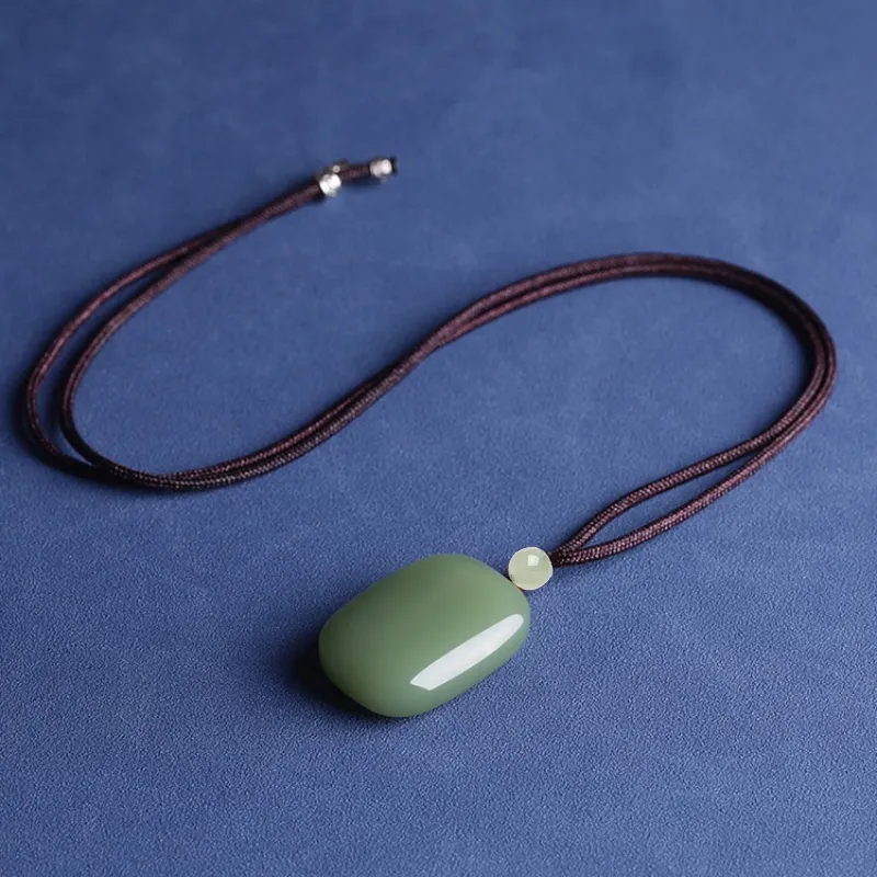 BYTHERE Hetian Jade Necklaces Pale Greenish White Jade Unisex-3