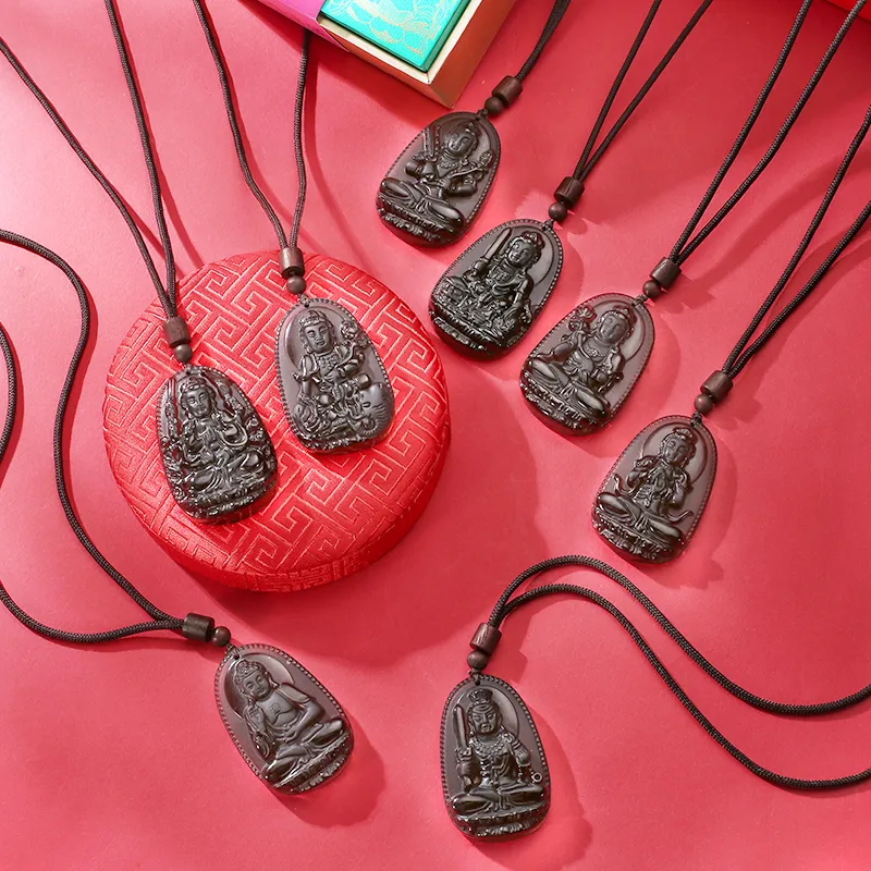 BYTHERE Obsidian Necklaces Unisex-2