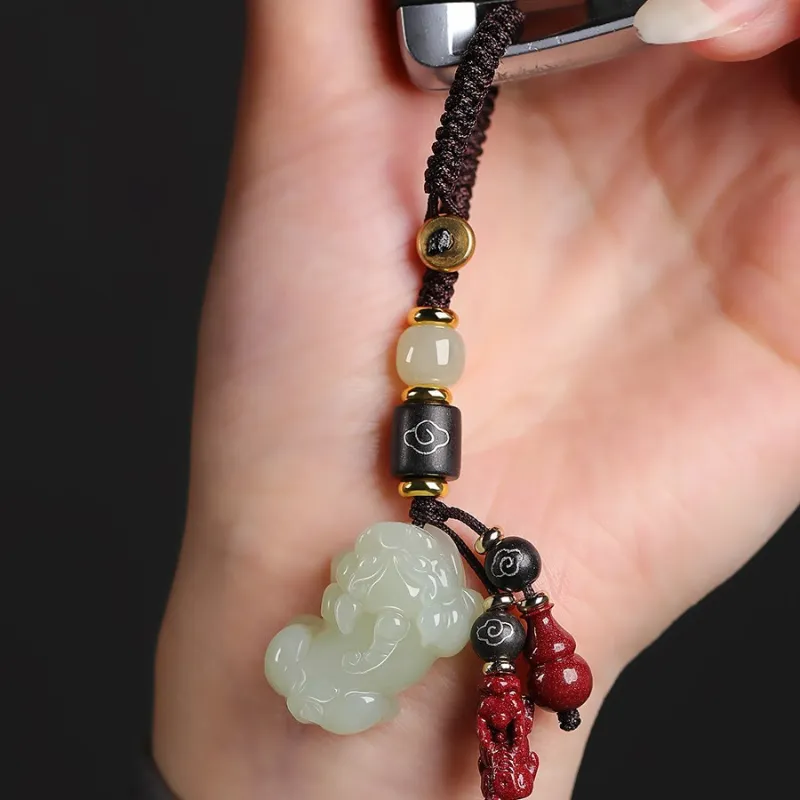 BYTHERE Keychains Pale Greenish White Jade Unisex-8