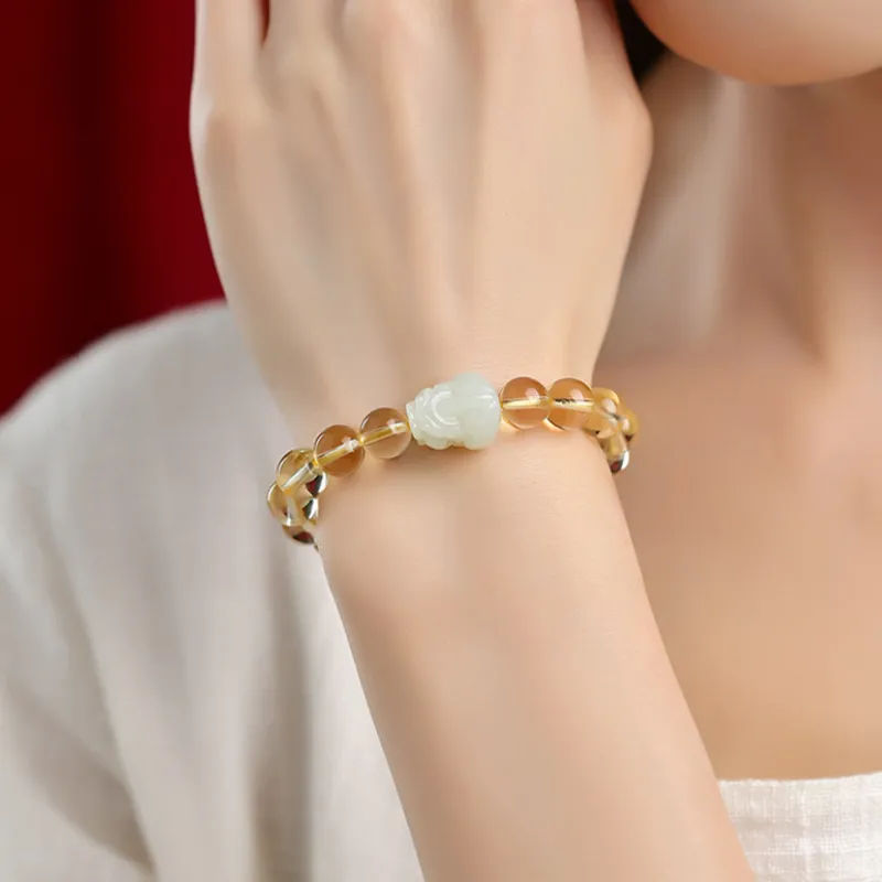 BYTHERE Hetian Jade Bracelets Pale Greenish White Jade Unisex-4