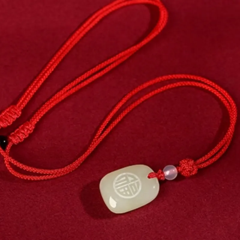 BYTHERE Hetian Jade Necklaces Pale Greenish White Jade Unisex-1