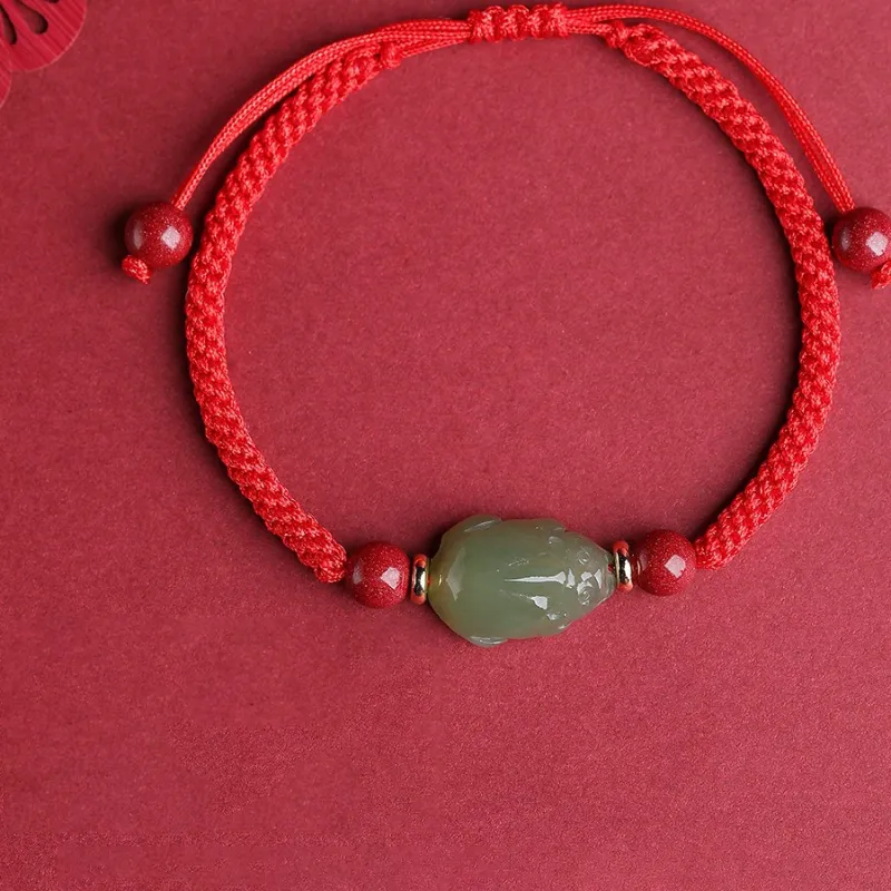 BYTHERE Hetian Jade Bracelets Pale Greenish White Jade Unisex-4