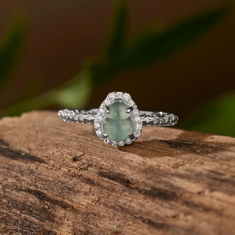 BYTHERE Glutinous Jade Rings Women's-4