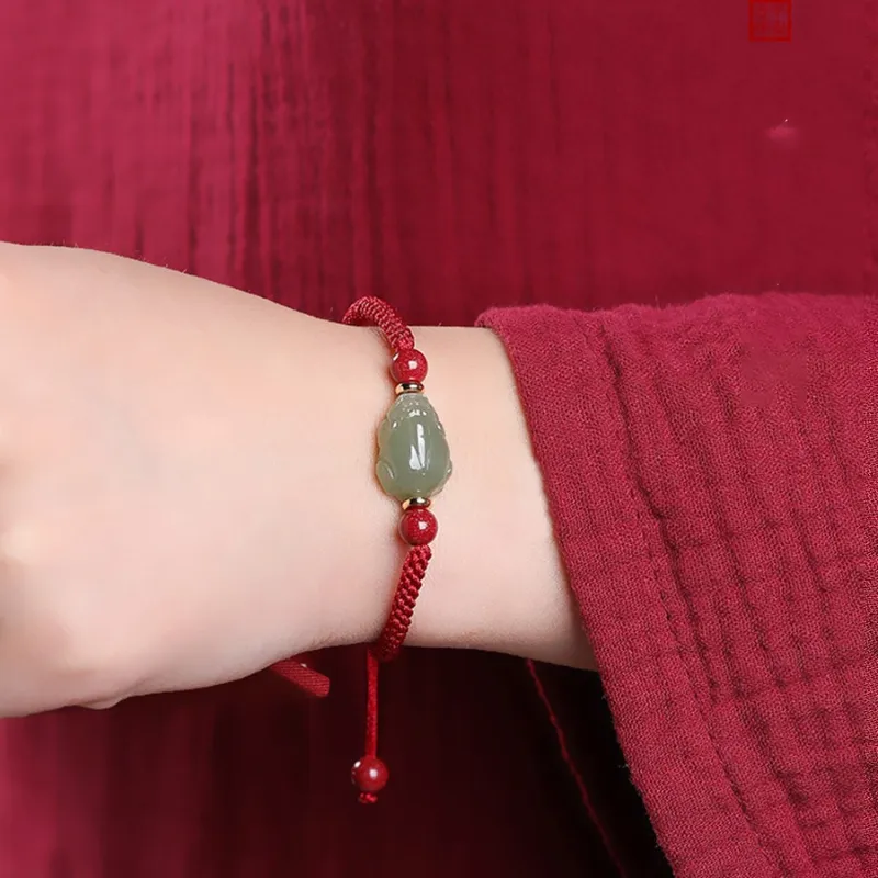 BYTHERE Hetian Jade Bracelets Pale Greenish White Jade Unisex-2