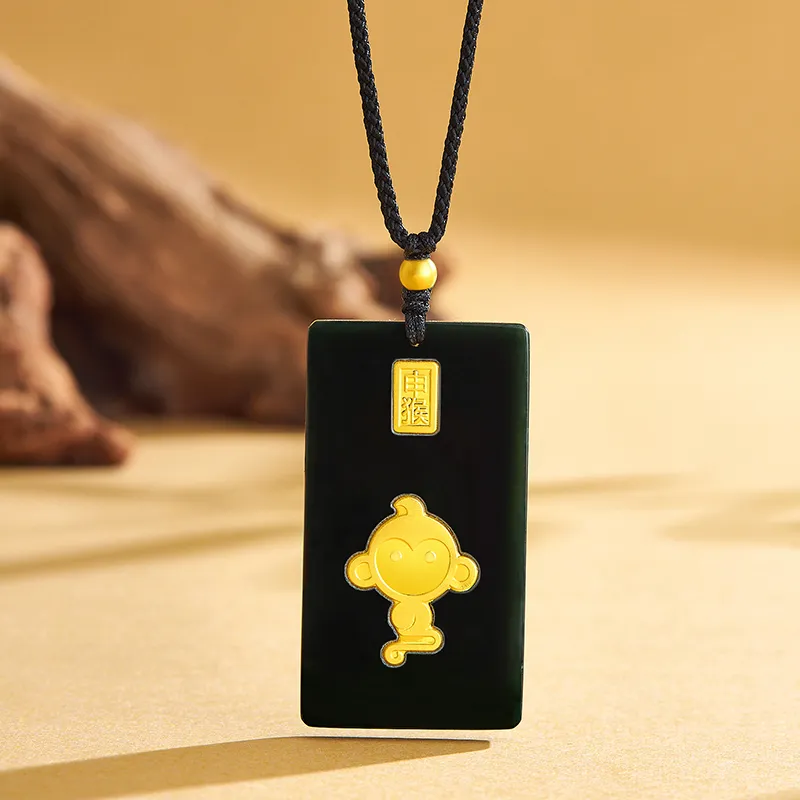 BYTHERE Hetian Jade Necklaces Green Jade Unisex-31