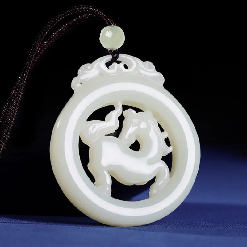 BYTHERE Hetian Jade Necklaces Pale Greenish White Jade Unisex-4