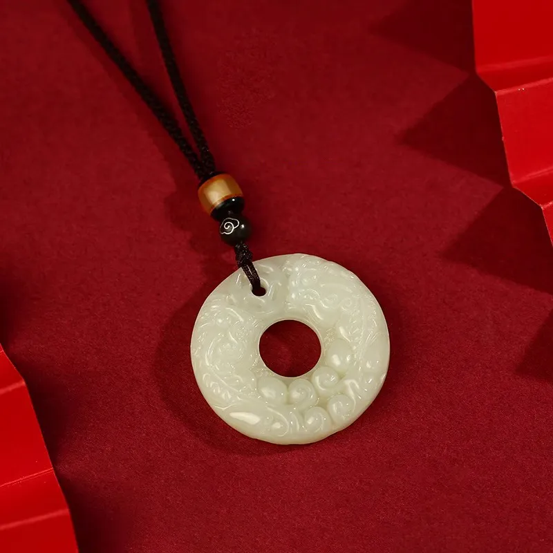 BYTHERE Hetian Jade Necklaces Pale Greenish White Jade Unisex-6