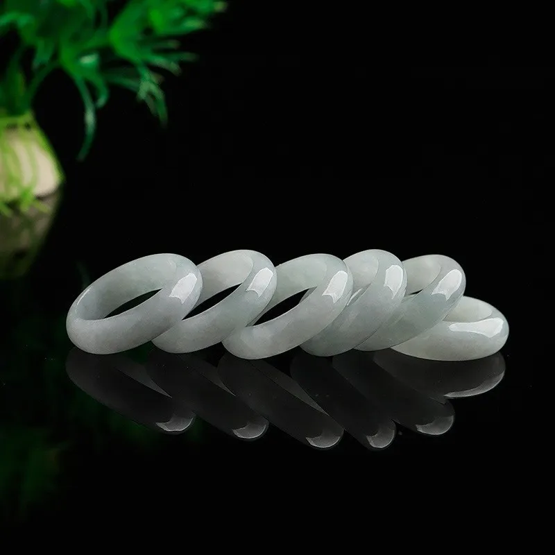 BYTHERE Glutinous Jade Rings Women's-3