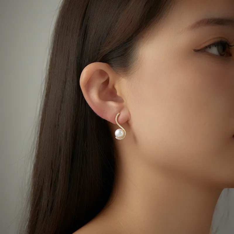 BYTHERE Pearl Stud Earrings Women's-2