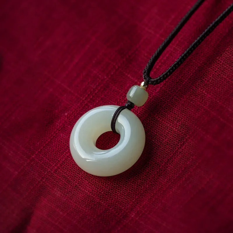 BYTHERE Hetian Jade Necklaces Pale Greenish White Jade Unisex-1