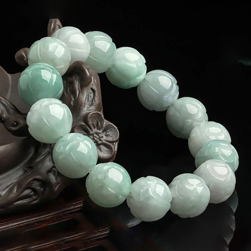 BYTHERE Glutinous Jade Jadeite Bracelet, Gift Box Set Unisex-2