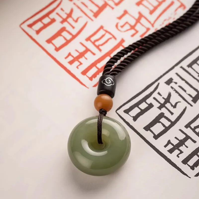 BYTHERE Hetian Jade Necklaces Pale Greenish White Jade Women's-3