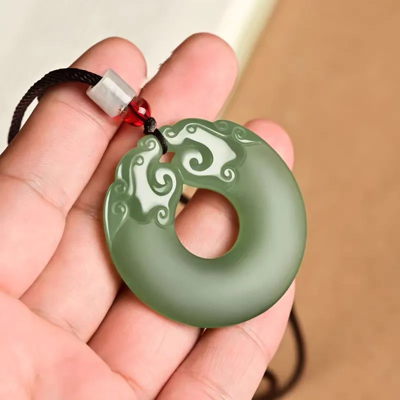 BYTHERE Hetian Jade Necklaces Pale Greenish White Jade Unisex-1