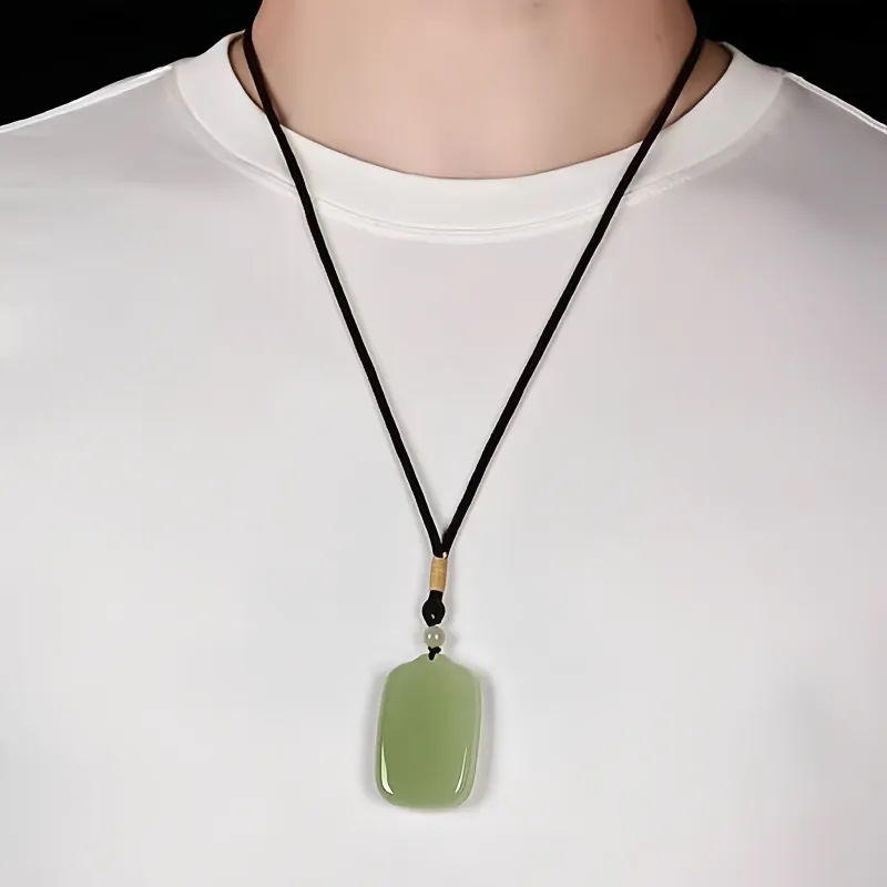 Lingxiang Yurun Hetian Jade Necklaces Green Jade Unisex-5