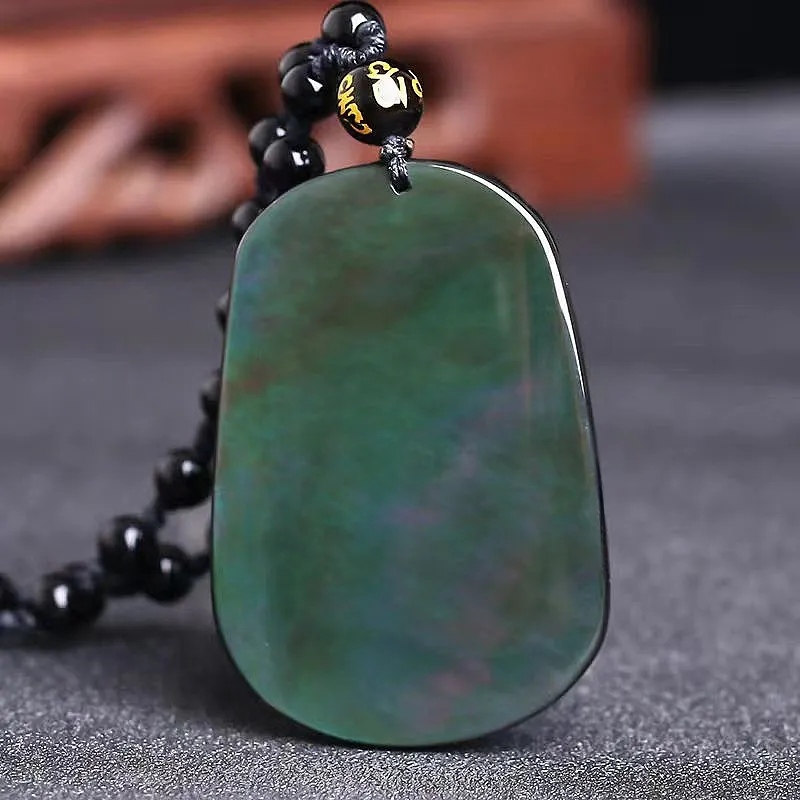 Lingxiang Yurun Obsidian Necklaces Unisex-4