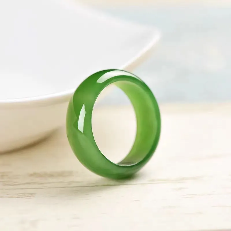 Lingxiang Yurun Ring, Plain Ring, Pinky Ring, Ring, Ring, Jade Ring Jasper Unisex-2