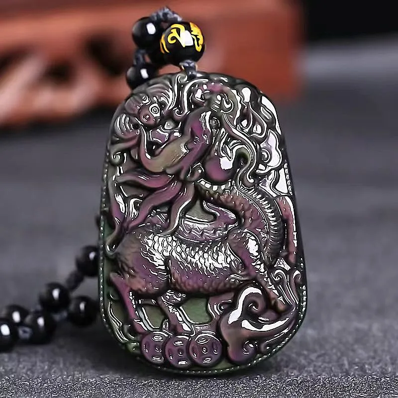 Lingxiang Yurun Obsidian Necklaces Unisex-1