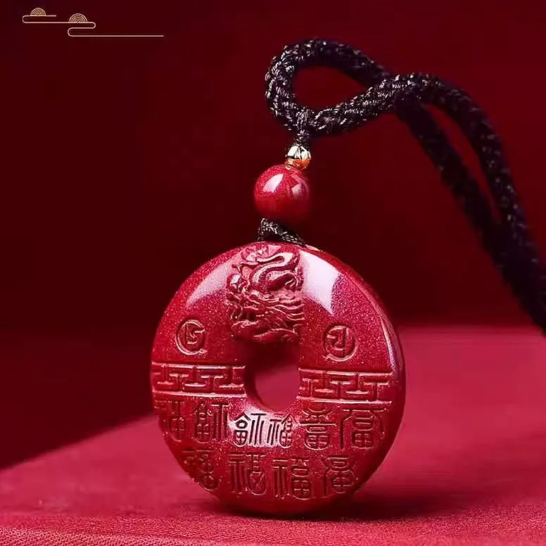 Lingxiang Yurun Cinnabar Necklaces Unisex-2