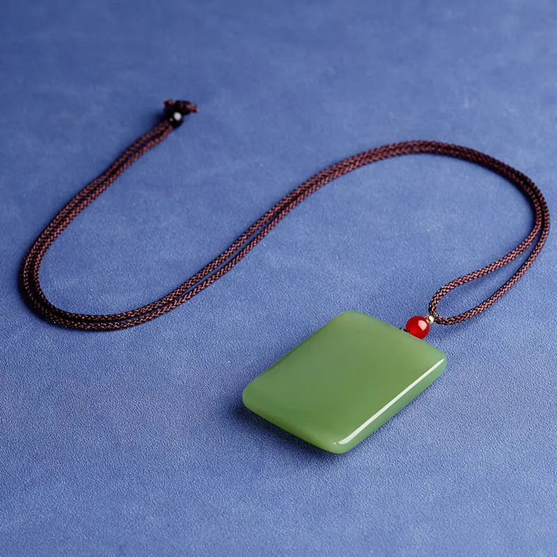 Lingxiang Yurun Hetian Jade Necklaces Pale Greenish White Jade Unisex-2