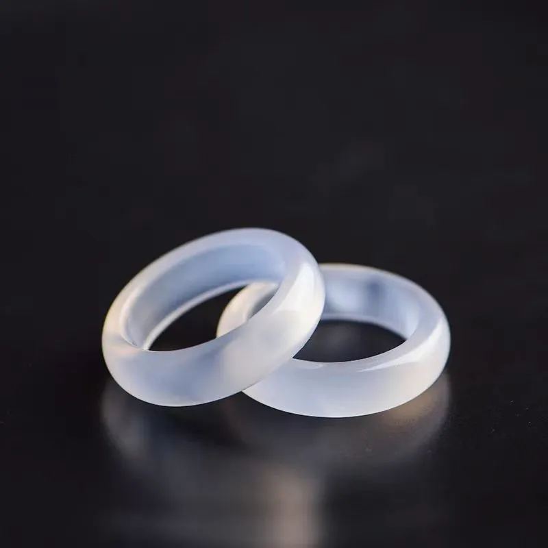 Lingxiang Yurun Chalcedony Jade Rings Unisex-2