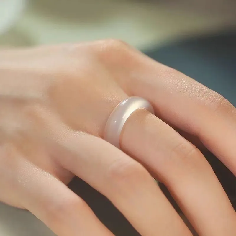 Lingxiang Yurun Chalcedony Rings Unisex-4
