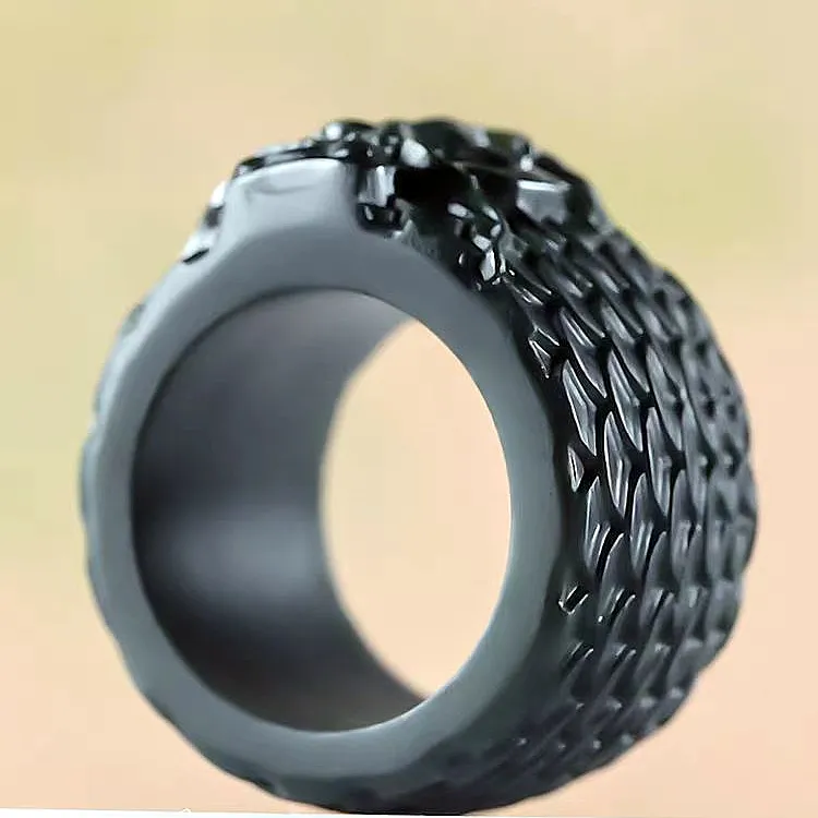 Lingxiang Yurun Hetian Jade Rings Men's Green Jade-1