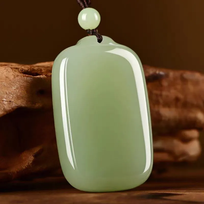 Lingxiang Yurun Hetian Jade Necklaces Green Jade Unisex-2