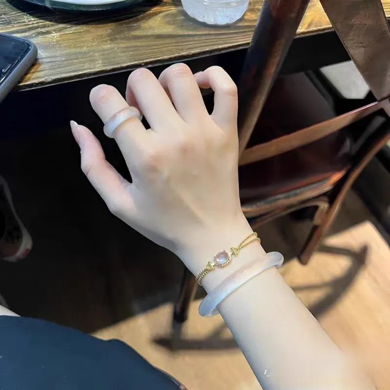 Lingxiang Yurun Chalcedony Rings Unisex-3