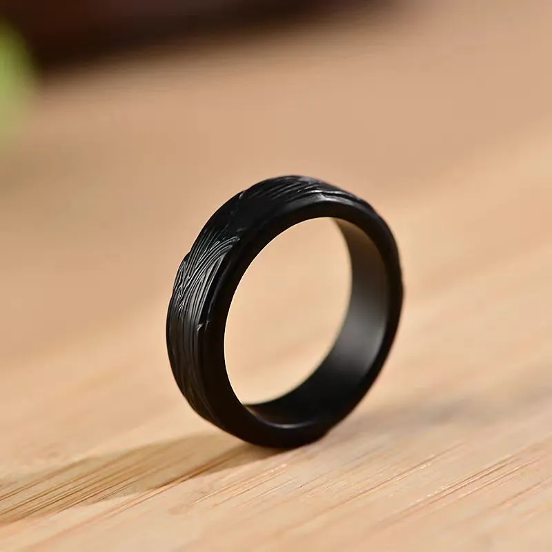 Lingxiang Yurun Rings Green Jade Unisex-9