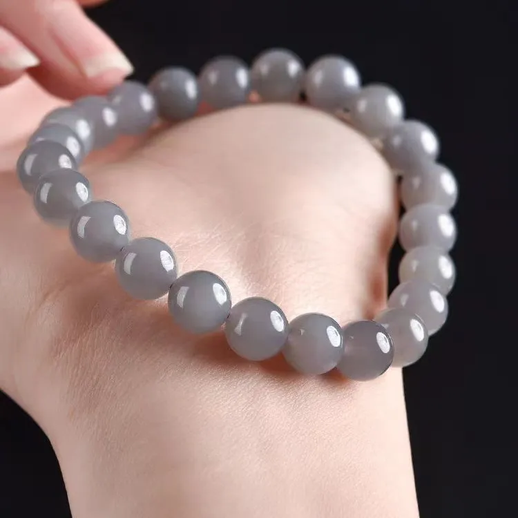 Lingxiang Yurun Hetian Jade Bracelets Unisex Smoky Purple-2
