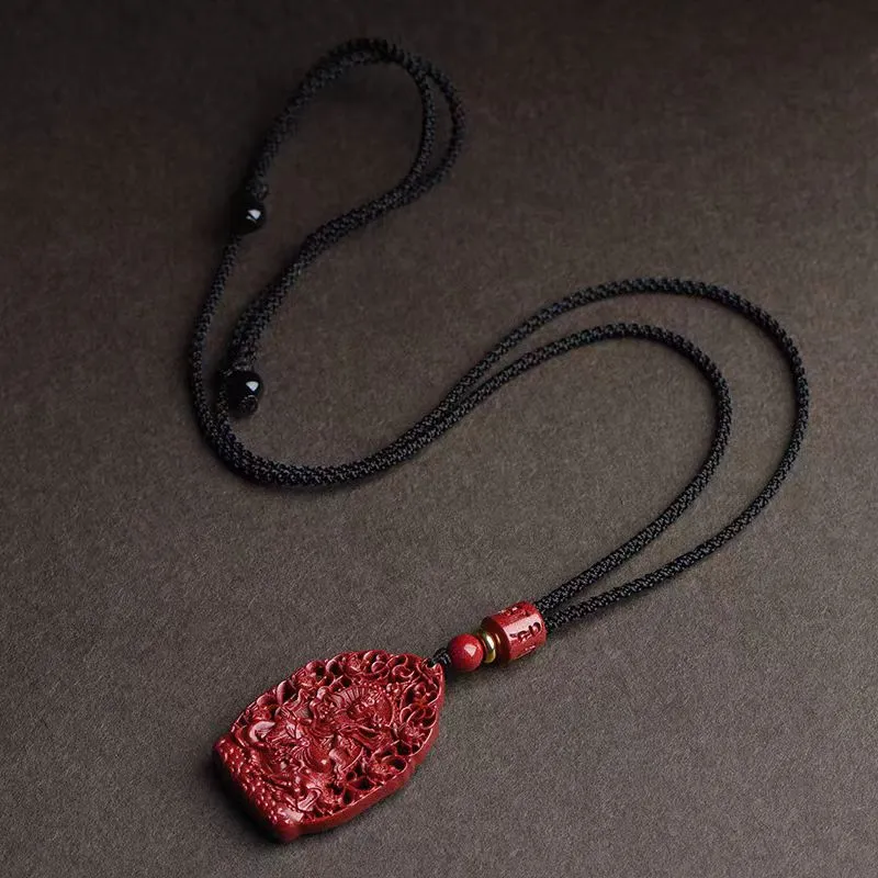 Lingxiang Yurun Cinnabar Necklaces Unisex-6