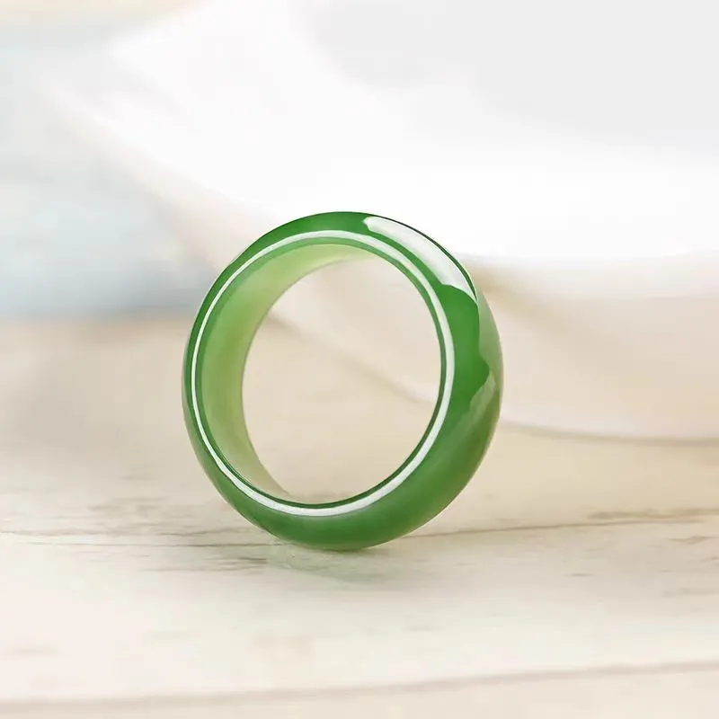 Lingxiang Yurun Ring, Plain Ring, Pinky Ring, Ring, Ring, Jade Ring Jasper Unisex-1