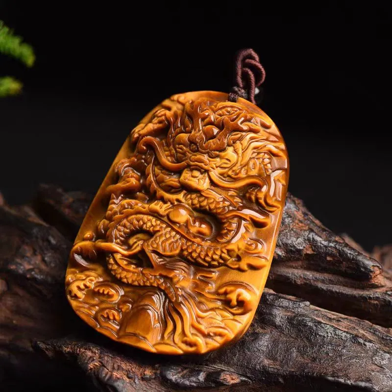 Lingxiang Yurun Tiger's Eye Stone Necklaces Unisex-2