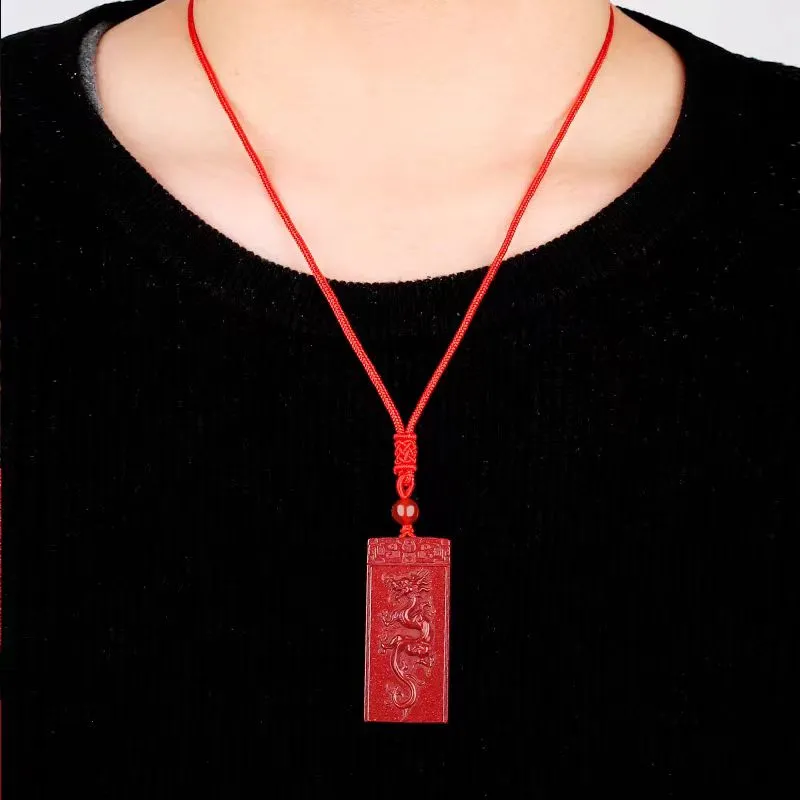 Lingxiang Yurun Cinnabar Necklaces Unisex-8