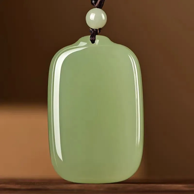 Lingxiang Yurun Hetian Jade Necklaces Green Jade Unisex-1