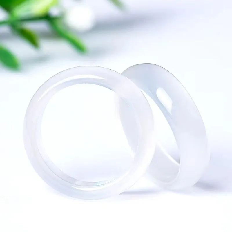 Lingxiang Yurun Chalcedony Jade Rings Unisex-5