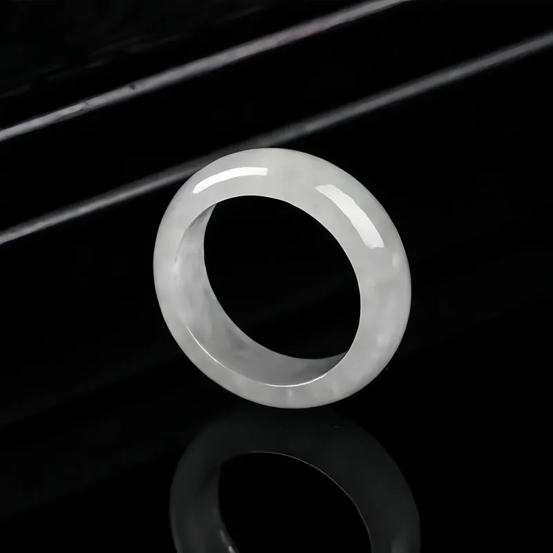 Lingxiang Yurun Ice Glutinous Jadeite Rings Unisex-1