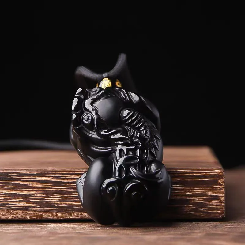 Lingxiang Yurun Obsidian Accessory, Zodiac Year Necklace Unisex-1