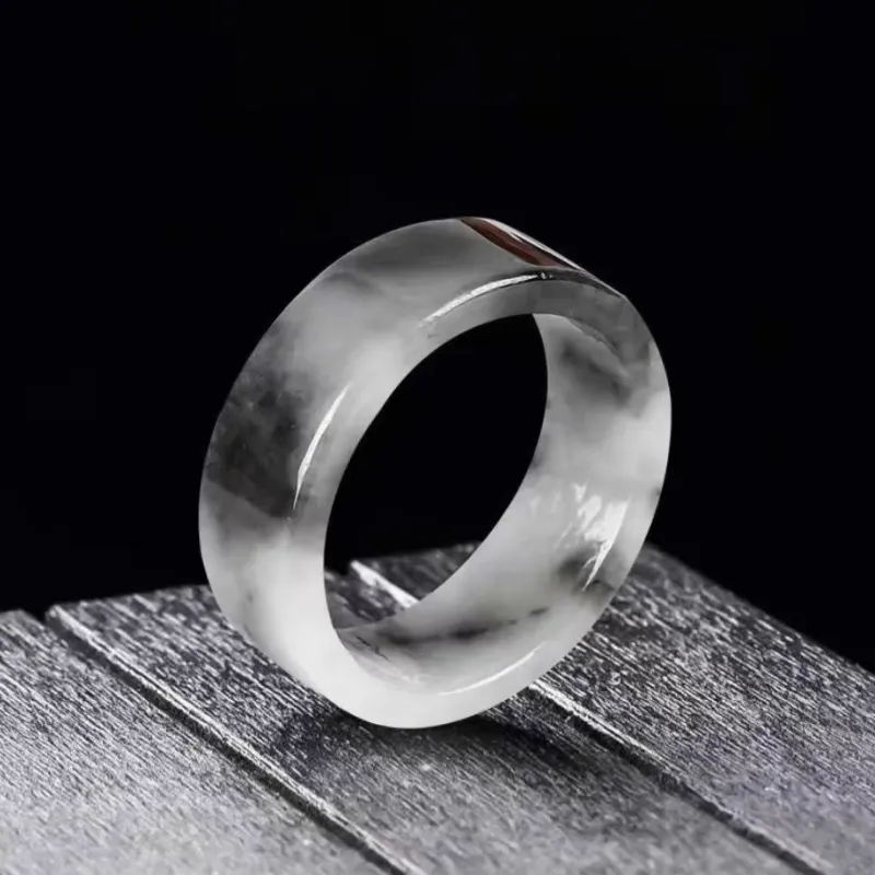 Lingxiang Yurun Glutinous Jade Jadeite Rings Unisex-3