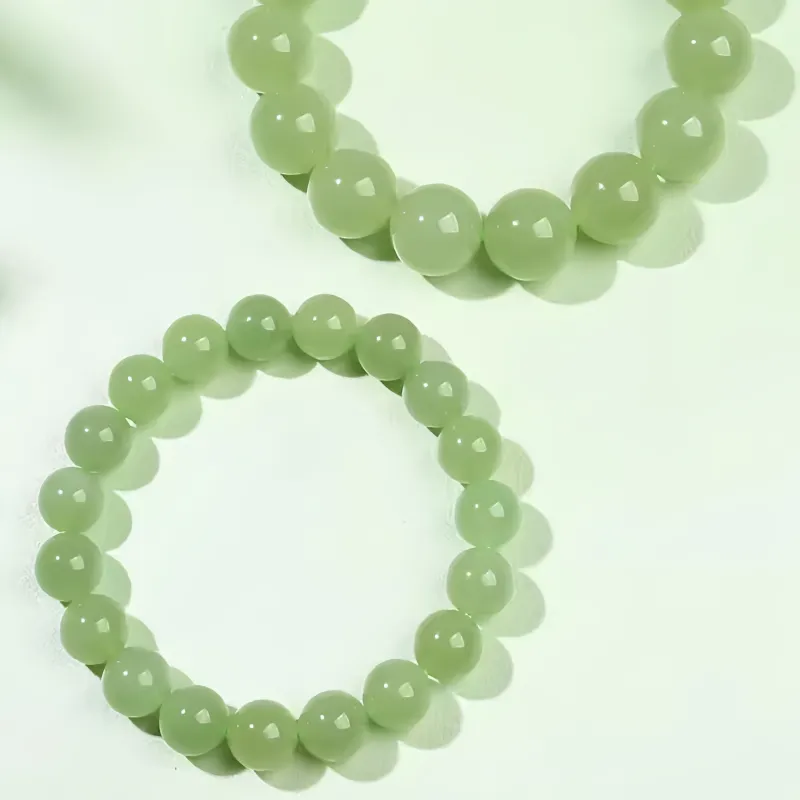 Lingxiang Yurun Hetian Jade Bracelets Unisex Pale Greenish White Jade-2